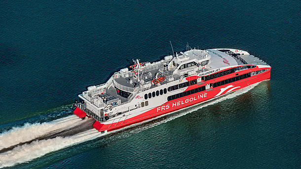 Halunder Jet von oben auf der Nordsee