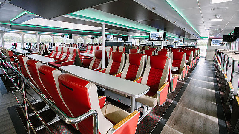 group of seats inside the halunder jets jet class