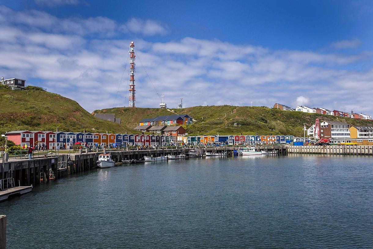 Heligoland's colorful huts "Hummerbuden"