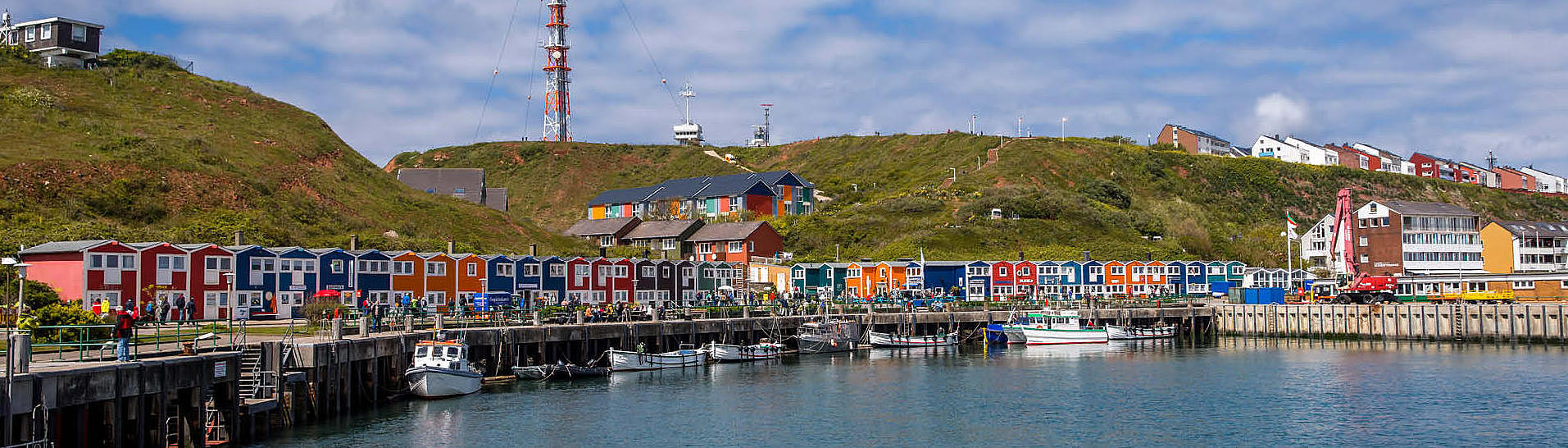 shops in different colours on Heligoland