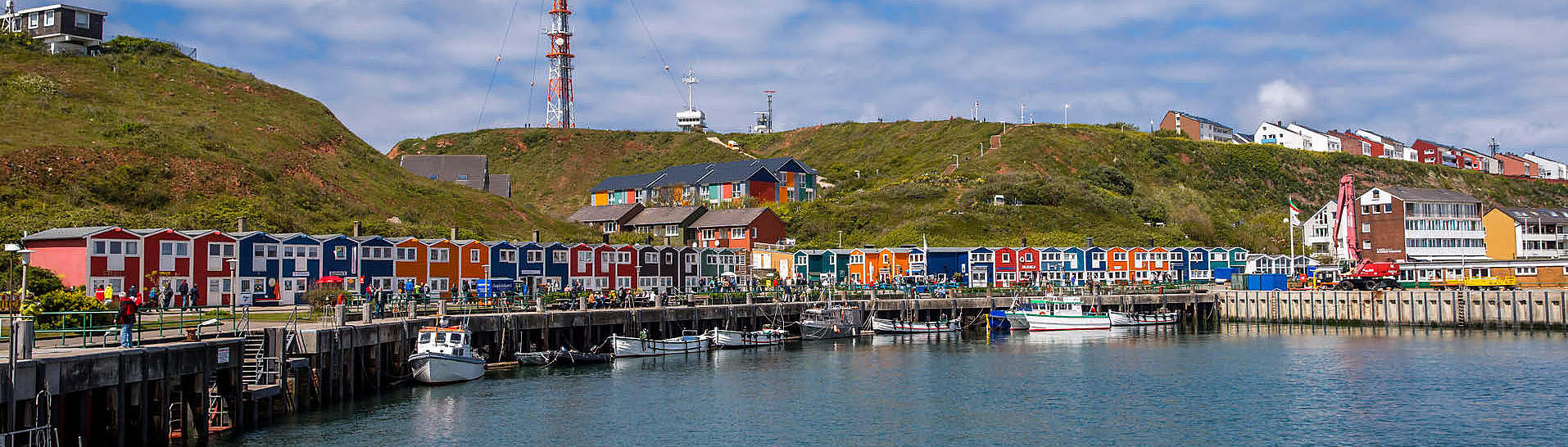 shops in different colours on Heligoland
