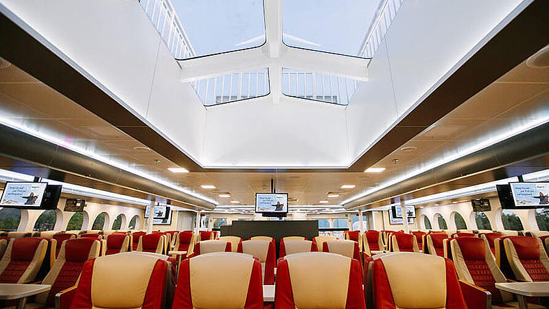 glass ceiling inside the halunderjets jetclass