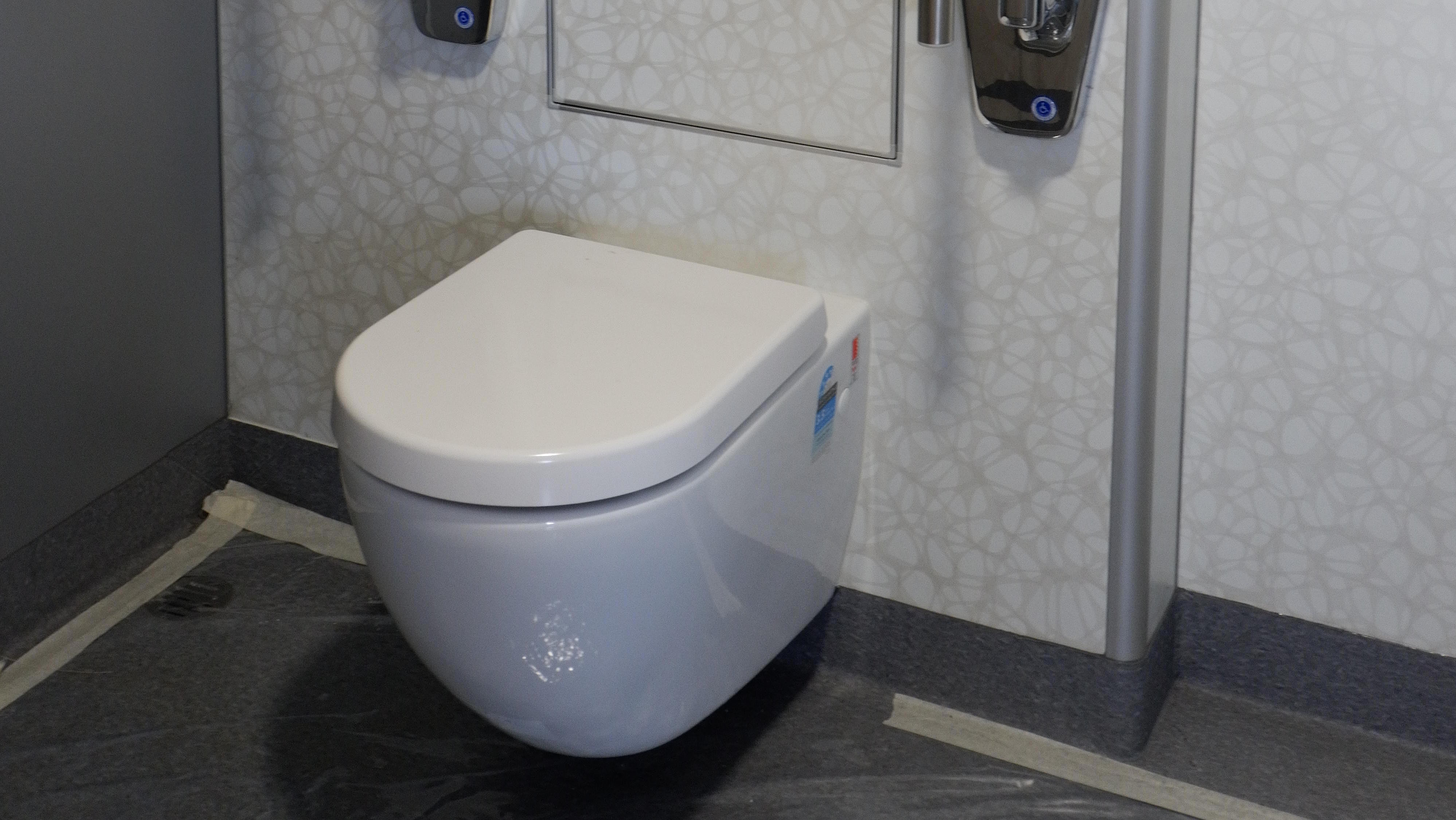 Halunder Jet and its toilet for disabled people.