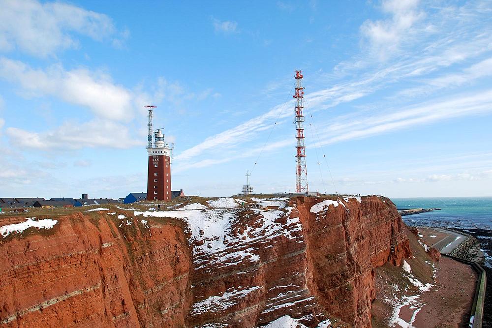 Der Leuchtturm auf dem oberland, im Winter.