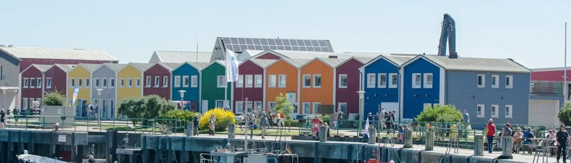 Heligoland cabins at the harbour