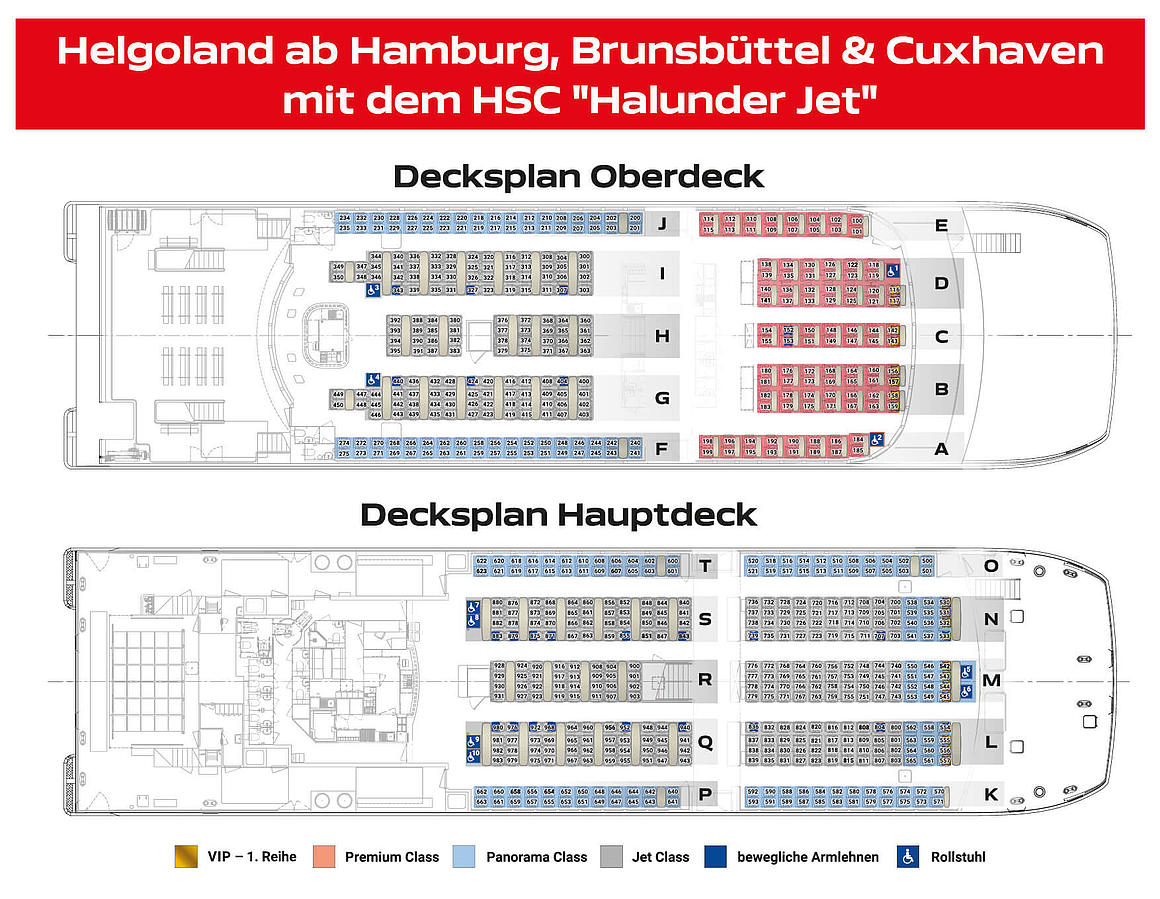 Deck plan of the "Halunder Jet"