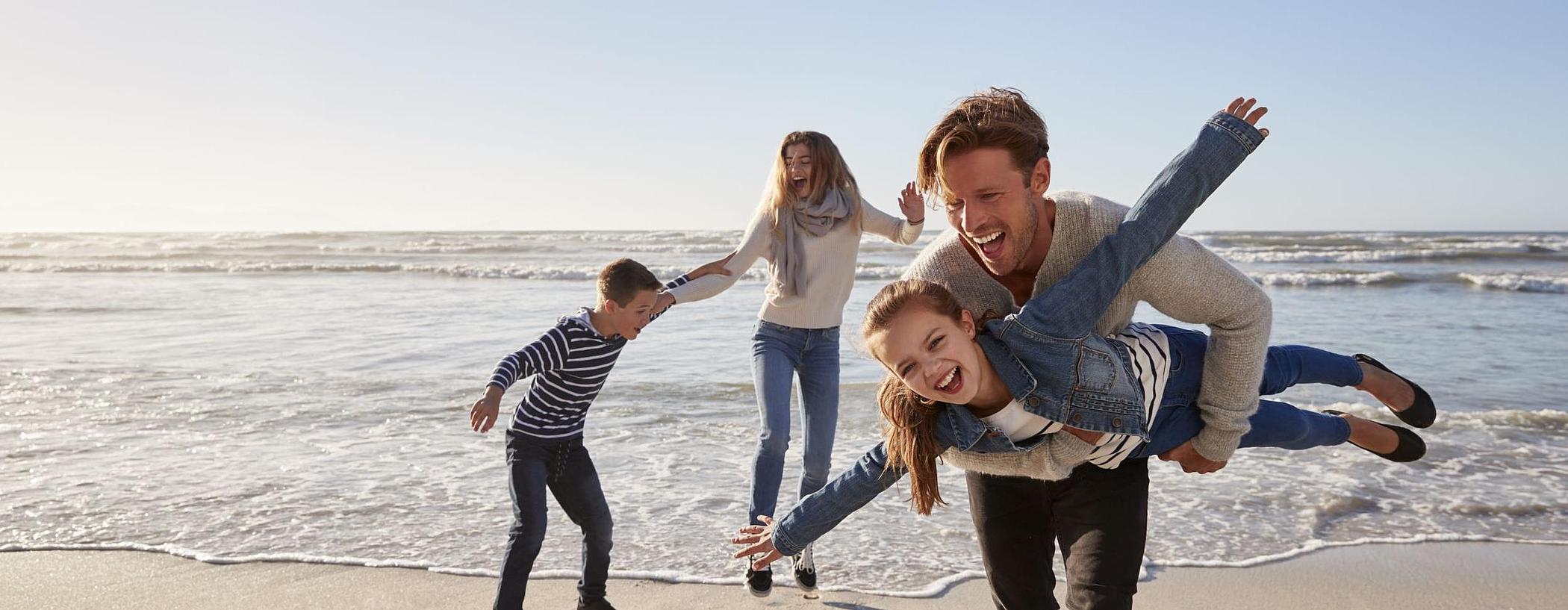 Family at a beach in Sylt