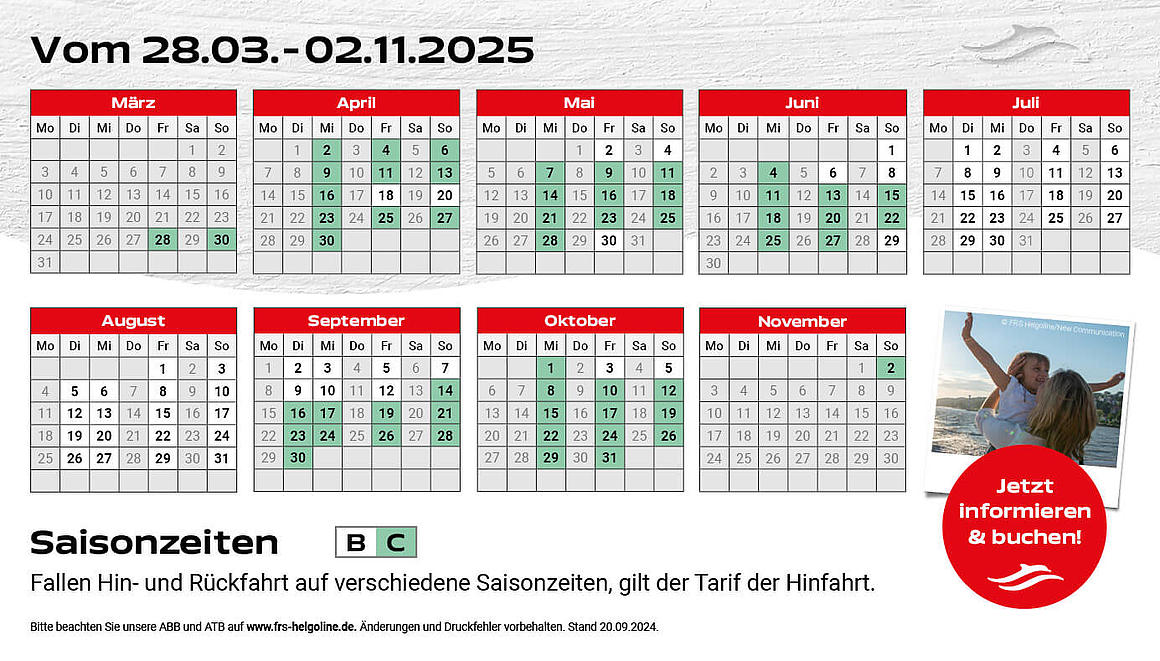 Fahrplan 2025 von Brunsbüttel
