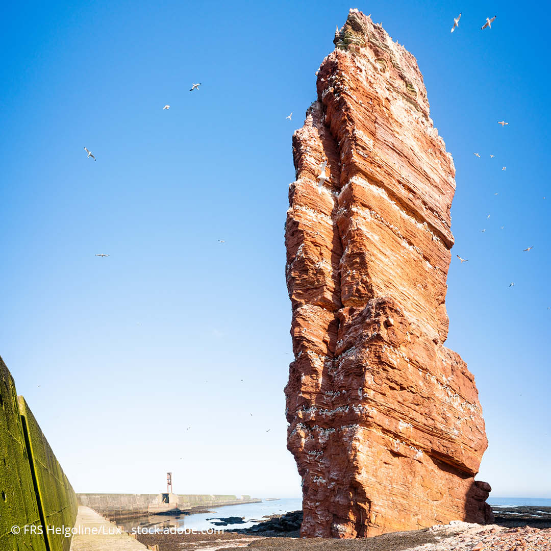 red rock of Heligoland's landmark "Lange Anna"